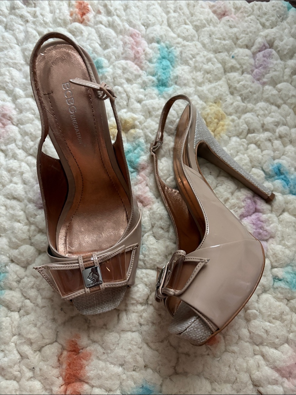 BCBGeneration Angelo Peep Toe Platform Slingback Pumps